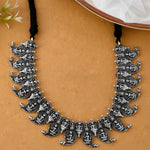 Laxmi Oxidised silver necklace - 925 Silver Jewellery Meera Jaipur