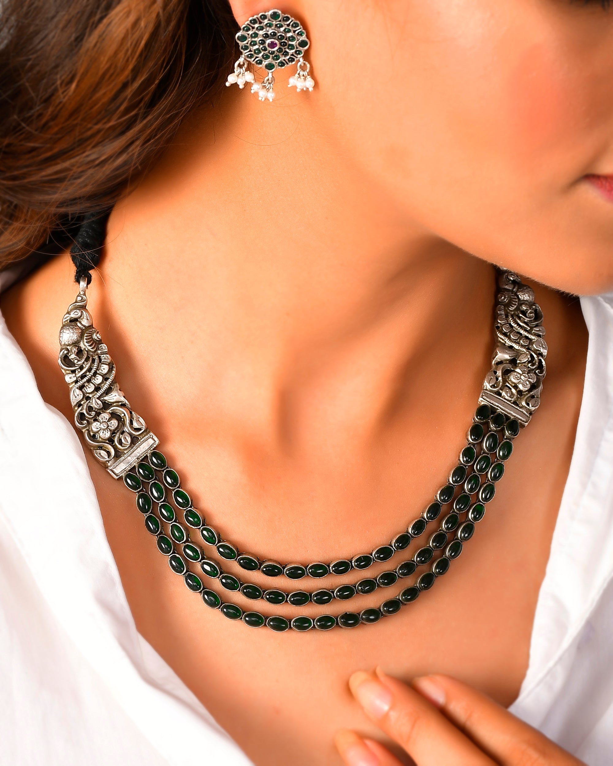Tirupati silver necklace - 925 Silver Jewellery Meera Jaipur