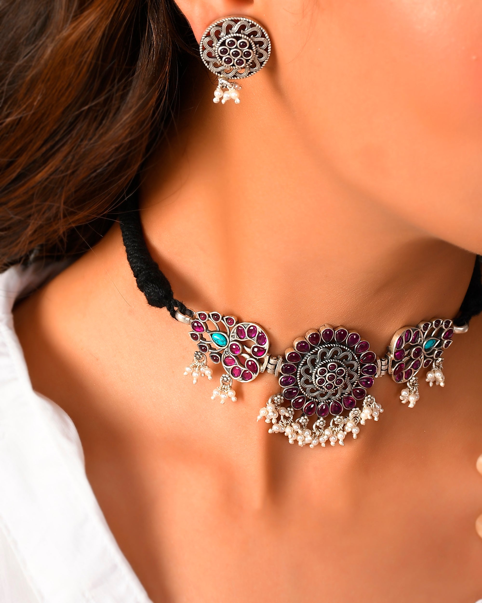 Sevita silver necklace - 925 Silver Jewellery Meera Jaipur