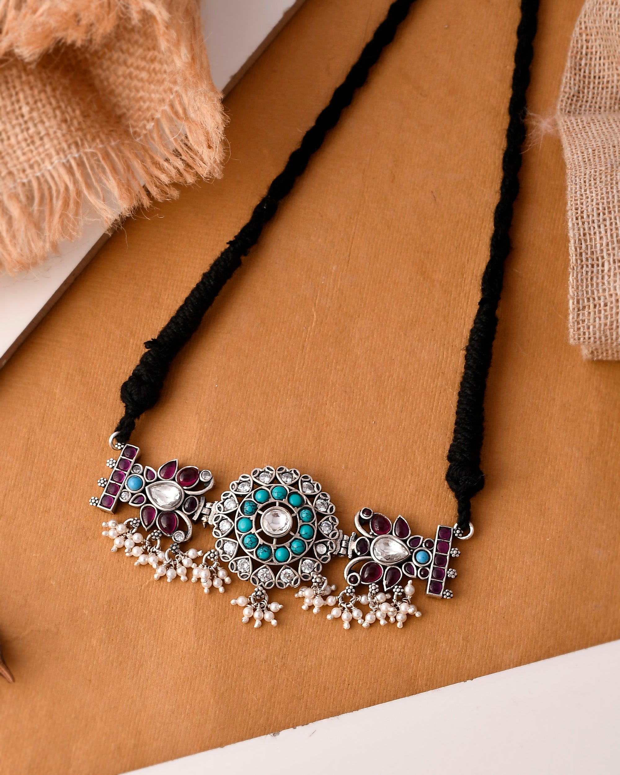 Jini silver choker necklace - 925 Silver Jewellery Meera Jaipur