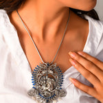 Krishnamayur silver necklace - 925 Silver Jewellery Meera Jaipur