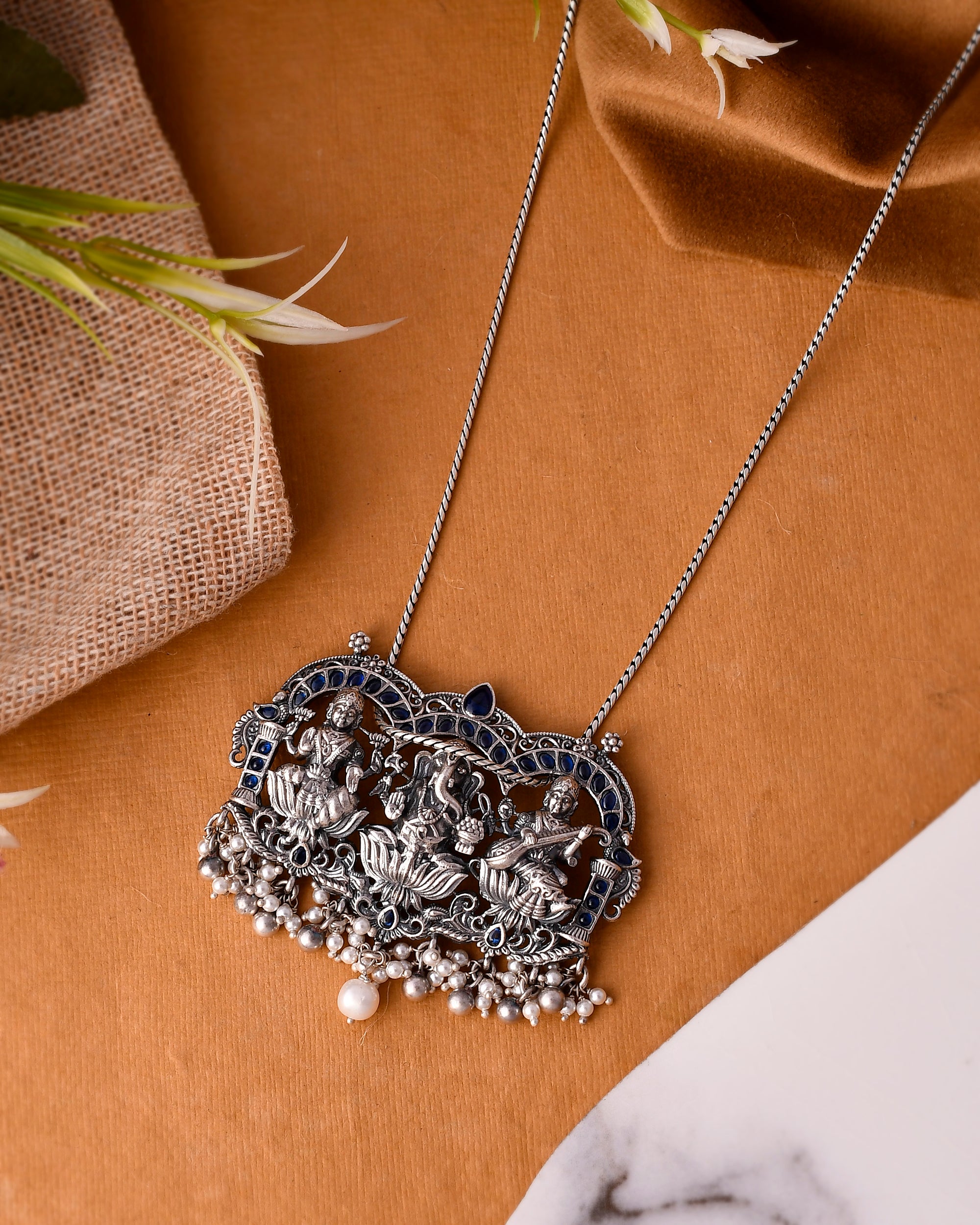 Ganeshi silver necklace - 925 Silver Jewellery Meera Jaipur