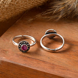 Lali cut stone silver toe ring