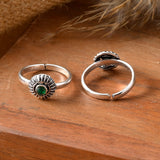 Harin cut stone silver toe ring