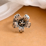 Tribal flower ring - 925 Silver Jewellery Meera Jaipur