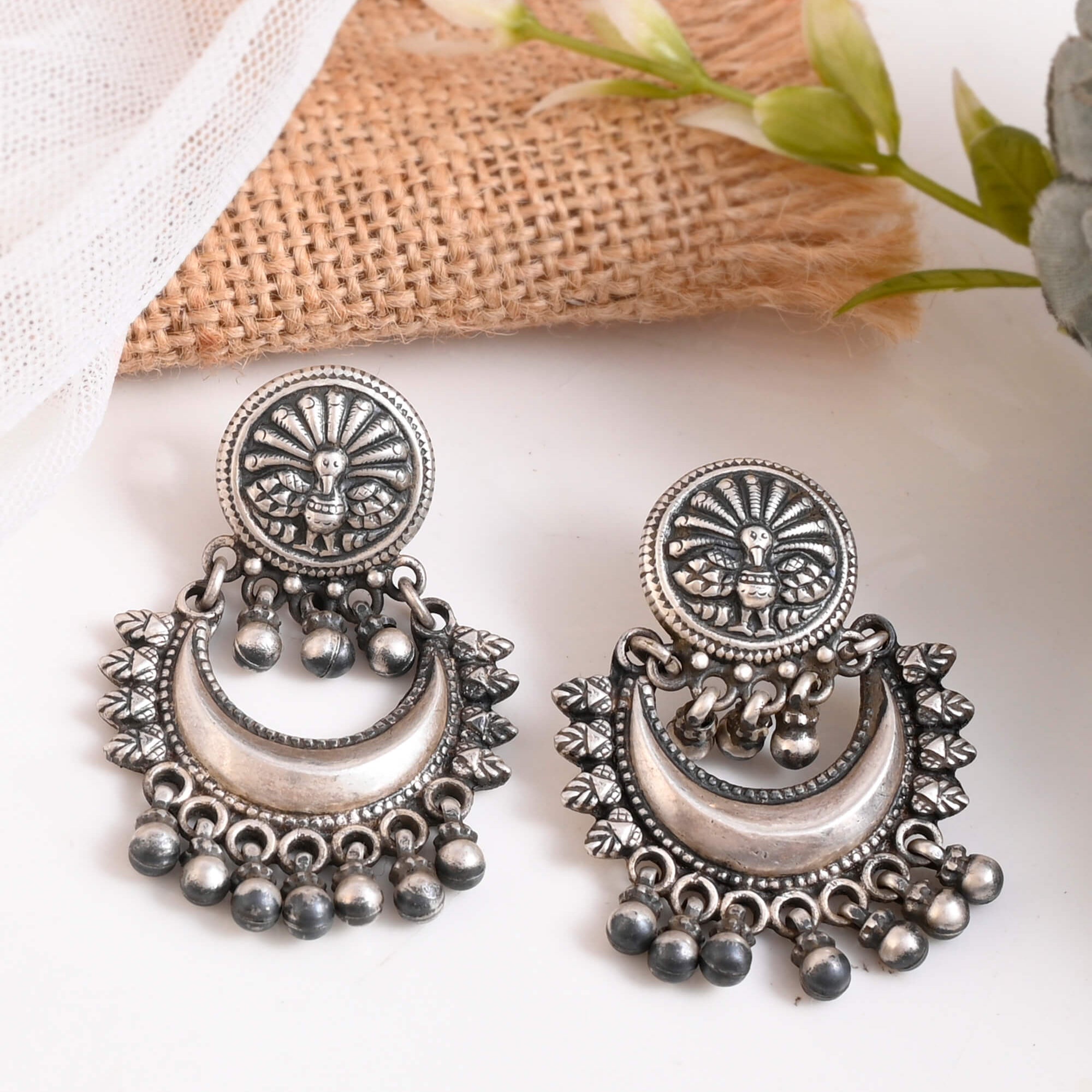 Gomti Silver earrings - 925 Silver Jewellery Meera Jaipur