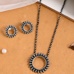 Adya Round Tribal Pendant Set - 925 Silver Jewellery Meera Jaipur