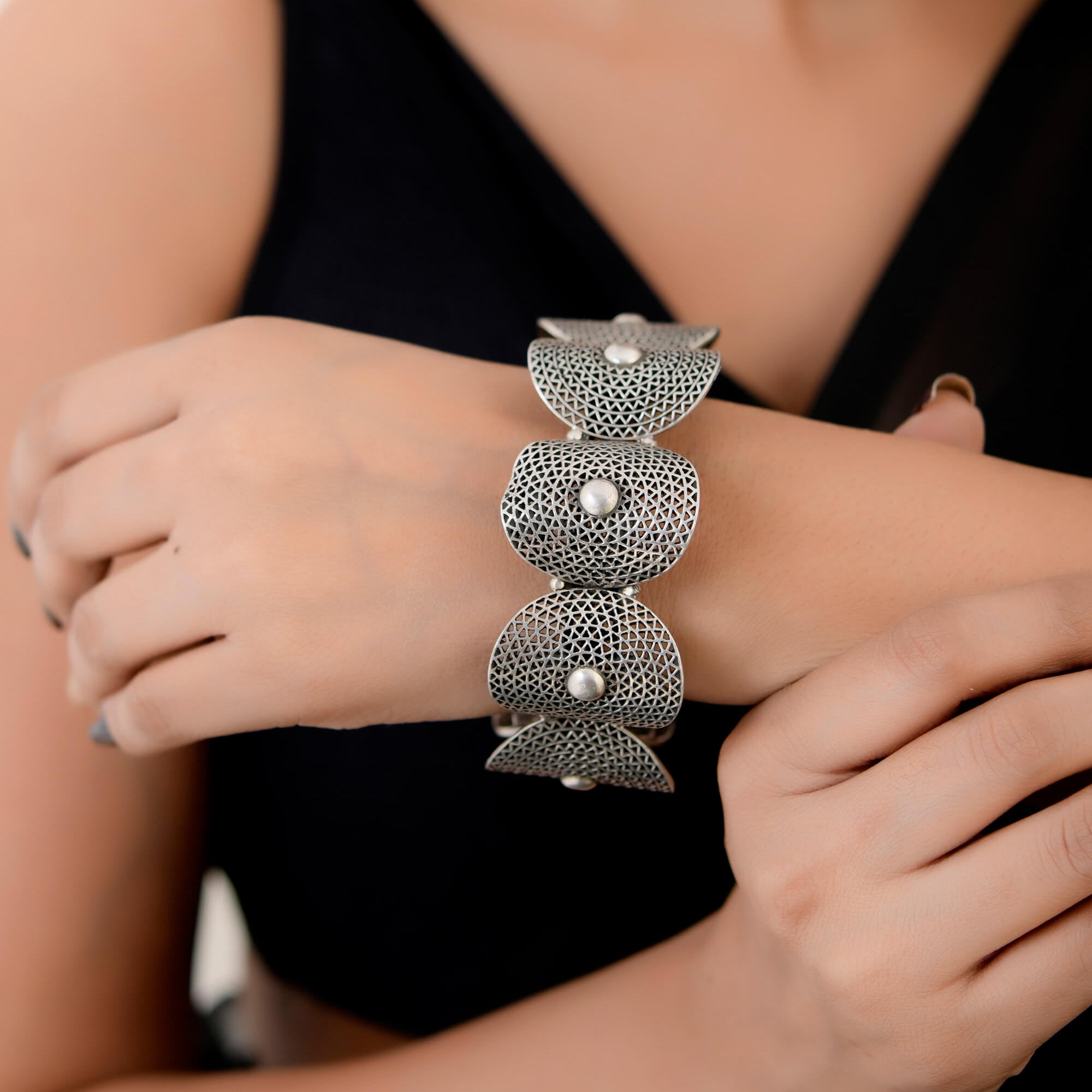 Akshara Silver Bangle - 925 Silver Jewellery Meera Jaipur
