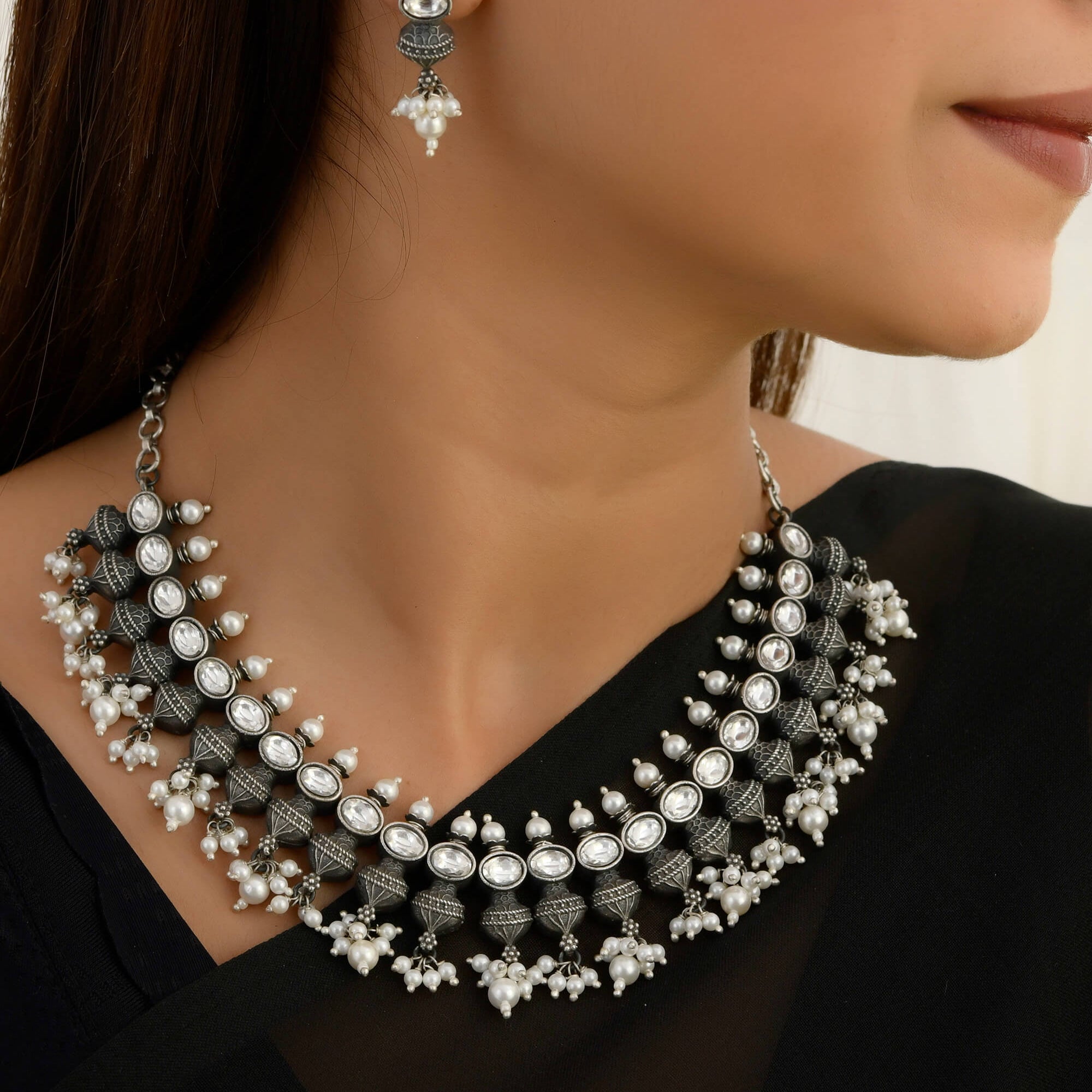Tanirika Silver Necklace - 925 Silver Jewellery Meera Jaipur