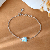 Blue Elephant baby silver bracelet