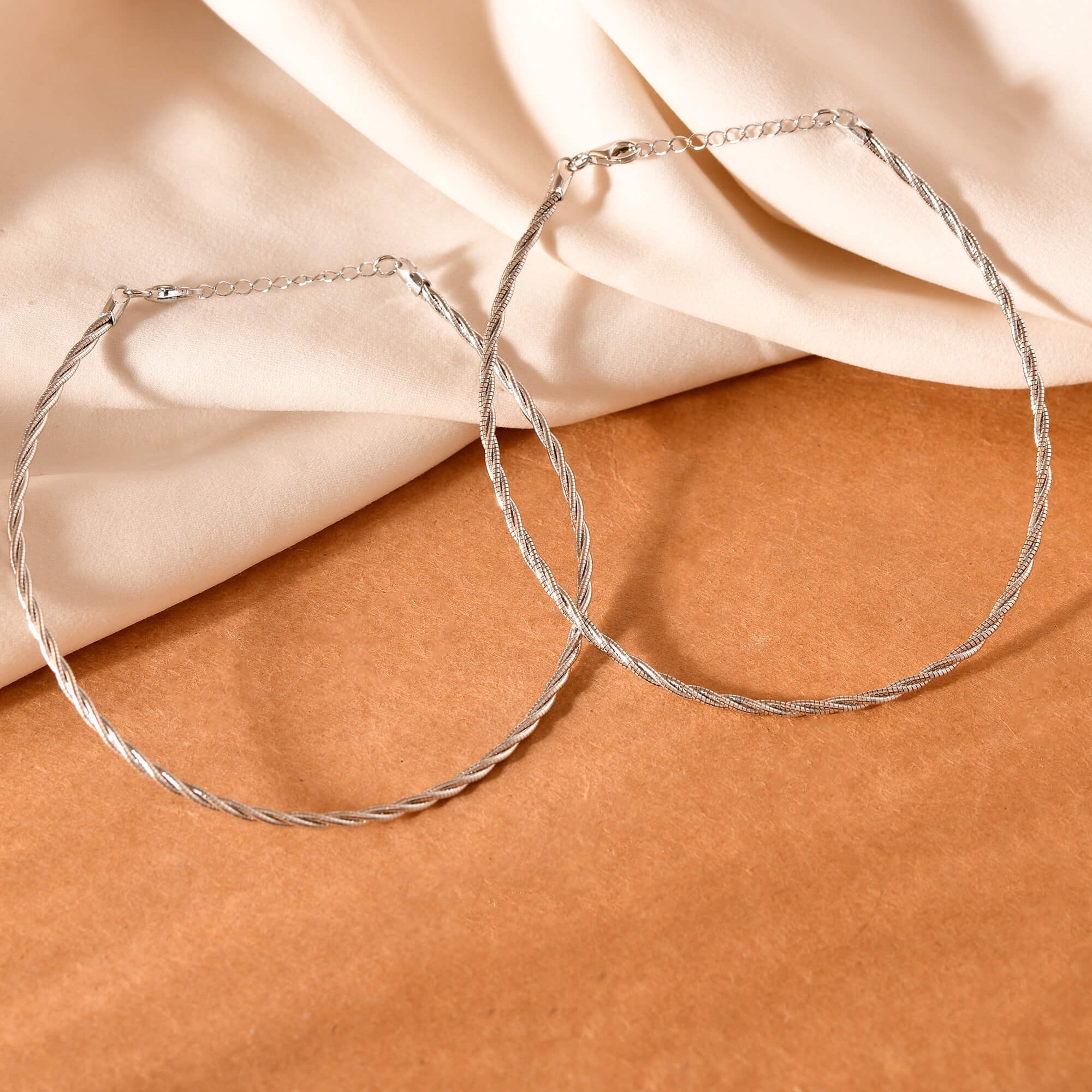 Twist Silver Anklet