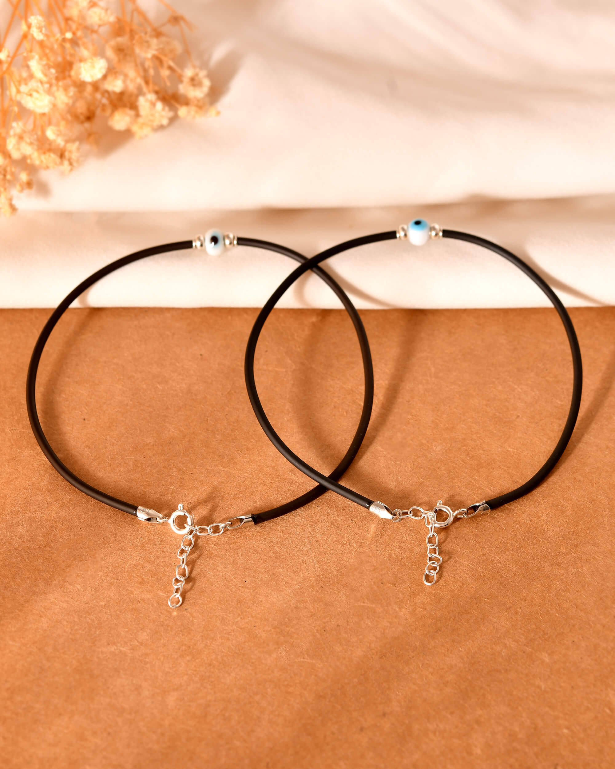 Nazariya Evil Eye Anklet - 925 Silver Jewellery Meera Jaipur