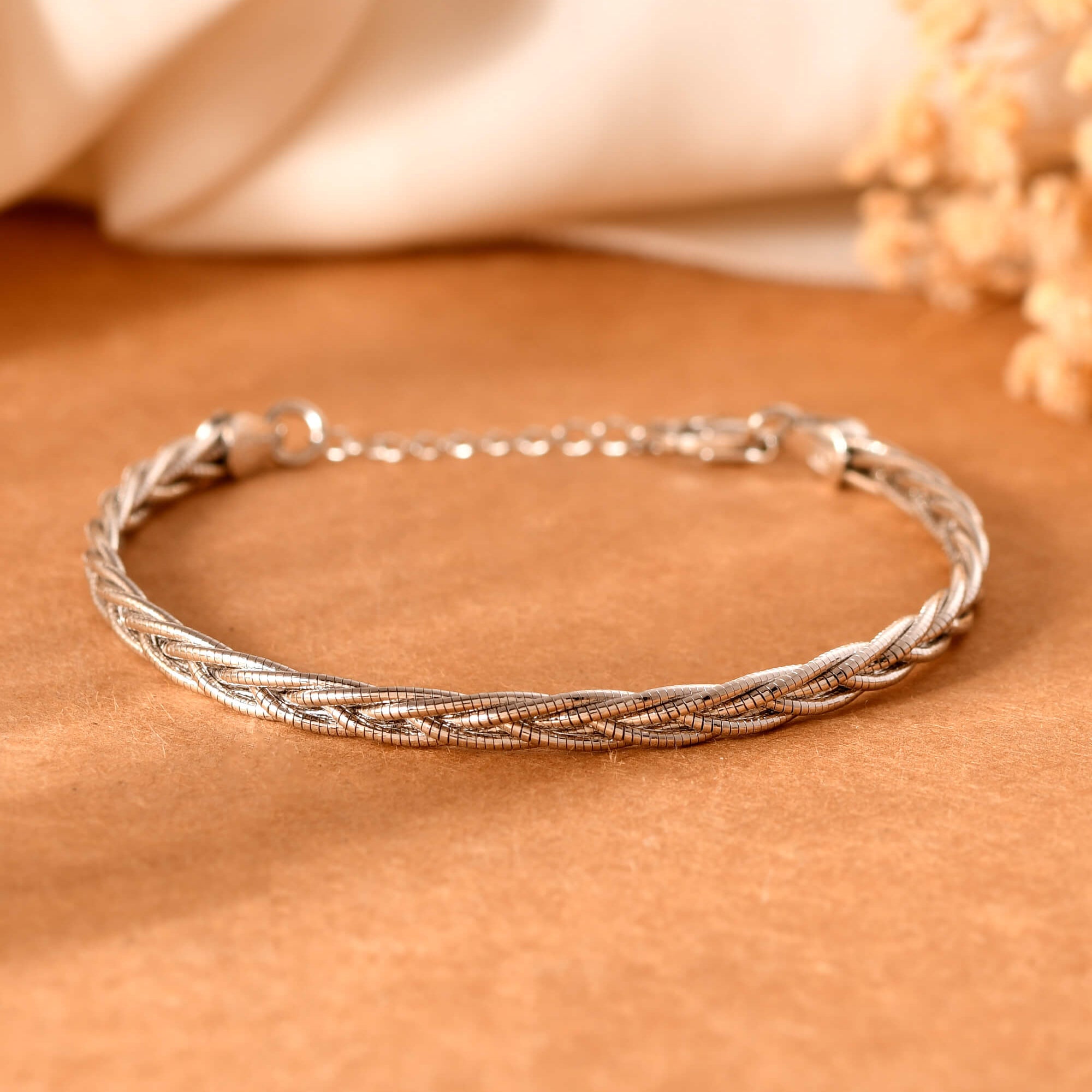 Twisted Pure Silver Bracelet - 925 Silver Jewellery Meera Jaipur