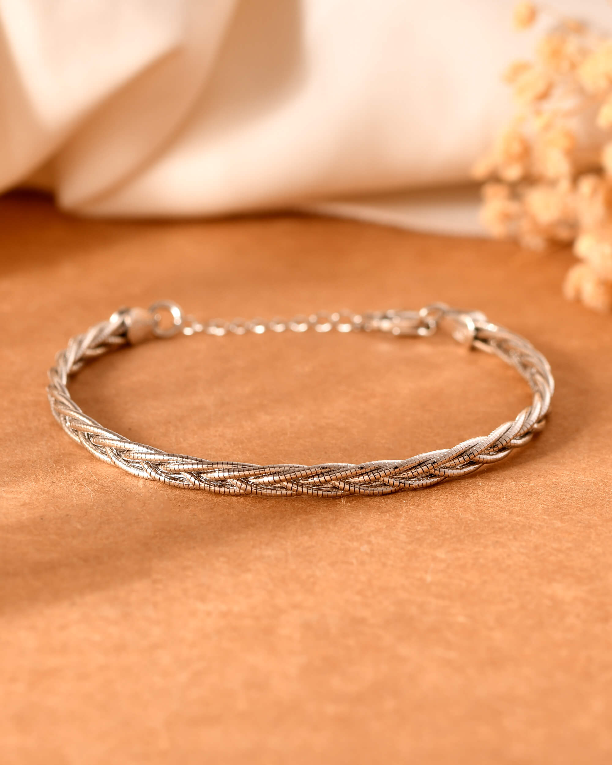 Twisted Pure Silver Bracelet - 925 Silver Jewellery Meera Jaipur