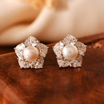 Studs with pearl - 925 Silver Jewellery Meera Jaipur