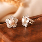 Studs with pearl - 925 Silver Jewellery Meera Jaipur