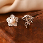 Studs with pearl - 925 Silver Jewellery Meera Jaipur