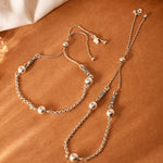 Long Chain Drop Anklet - 925 Silver Jewellery Meera Jaipur