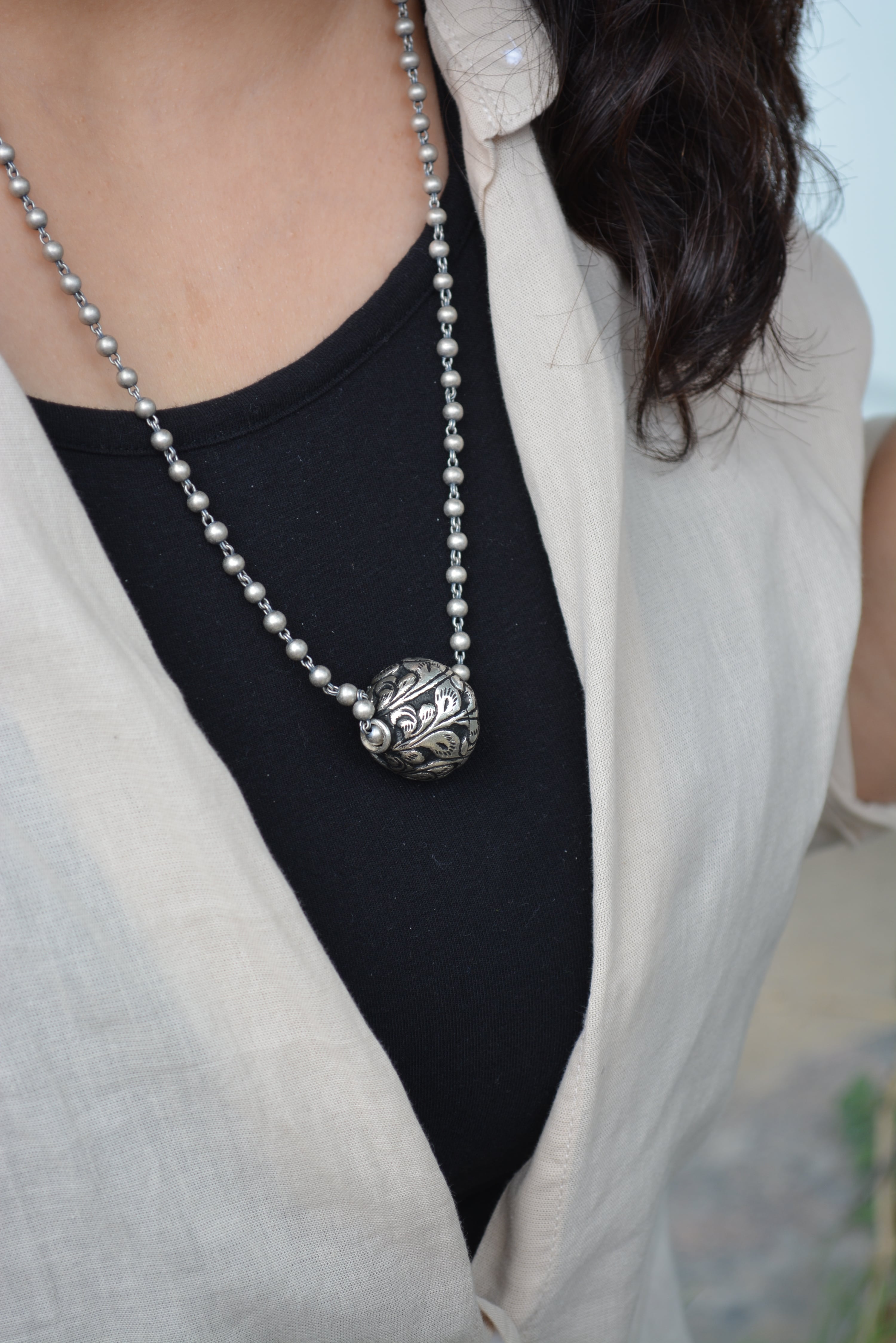 Dhol Sliver Pendant - 925 Silver Jewellery Meera Jaipur
