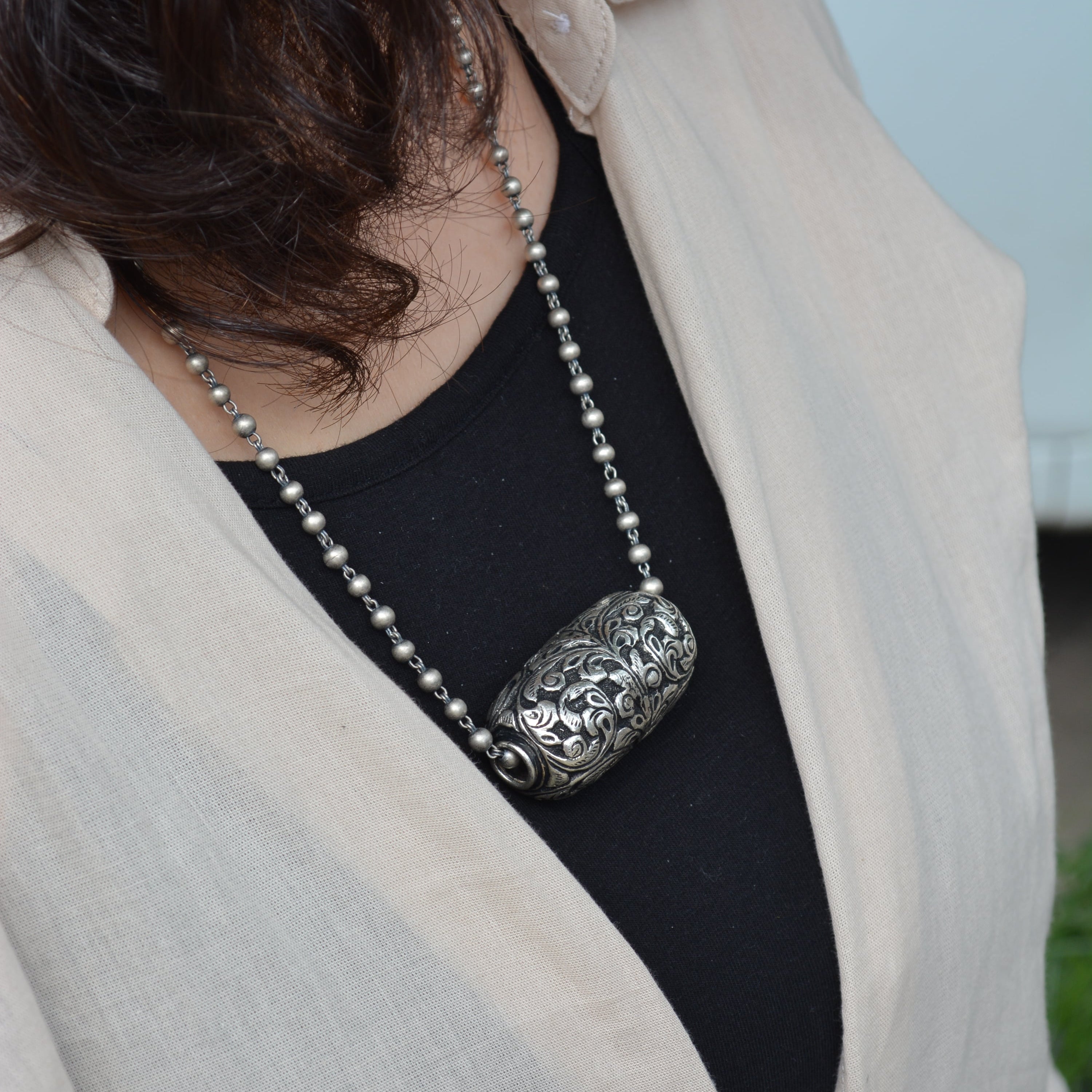 Karma Sliver Pendant - 925 Silver Jewellery Meera Jaipur