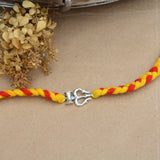 Silver Trishool Rakhi with moli