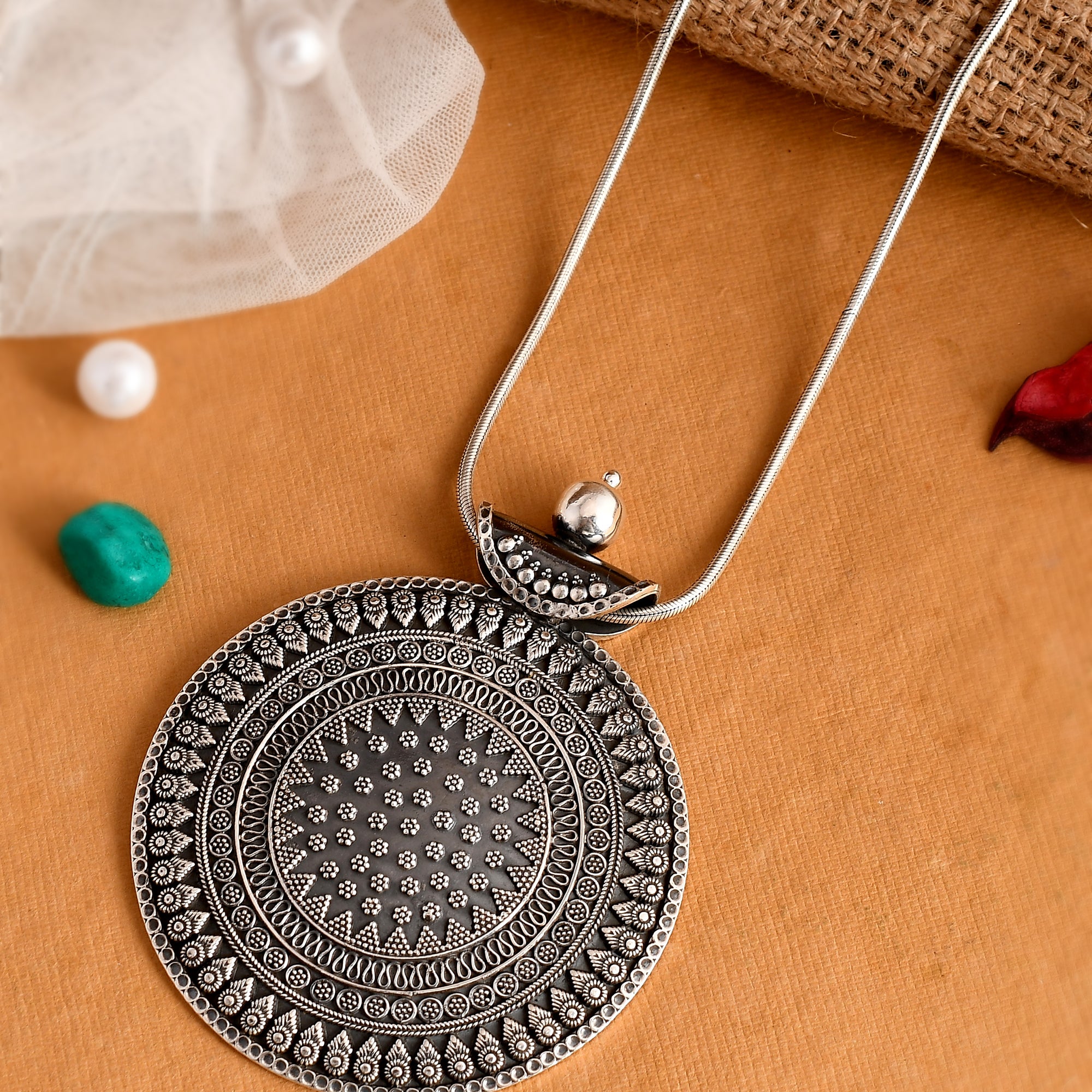 Anika long necklace - 925 Silver Jewellery Meera Jaipur
