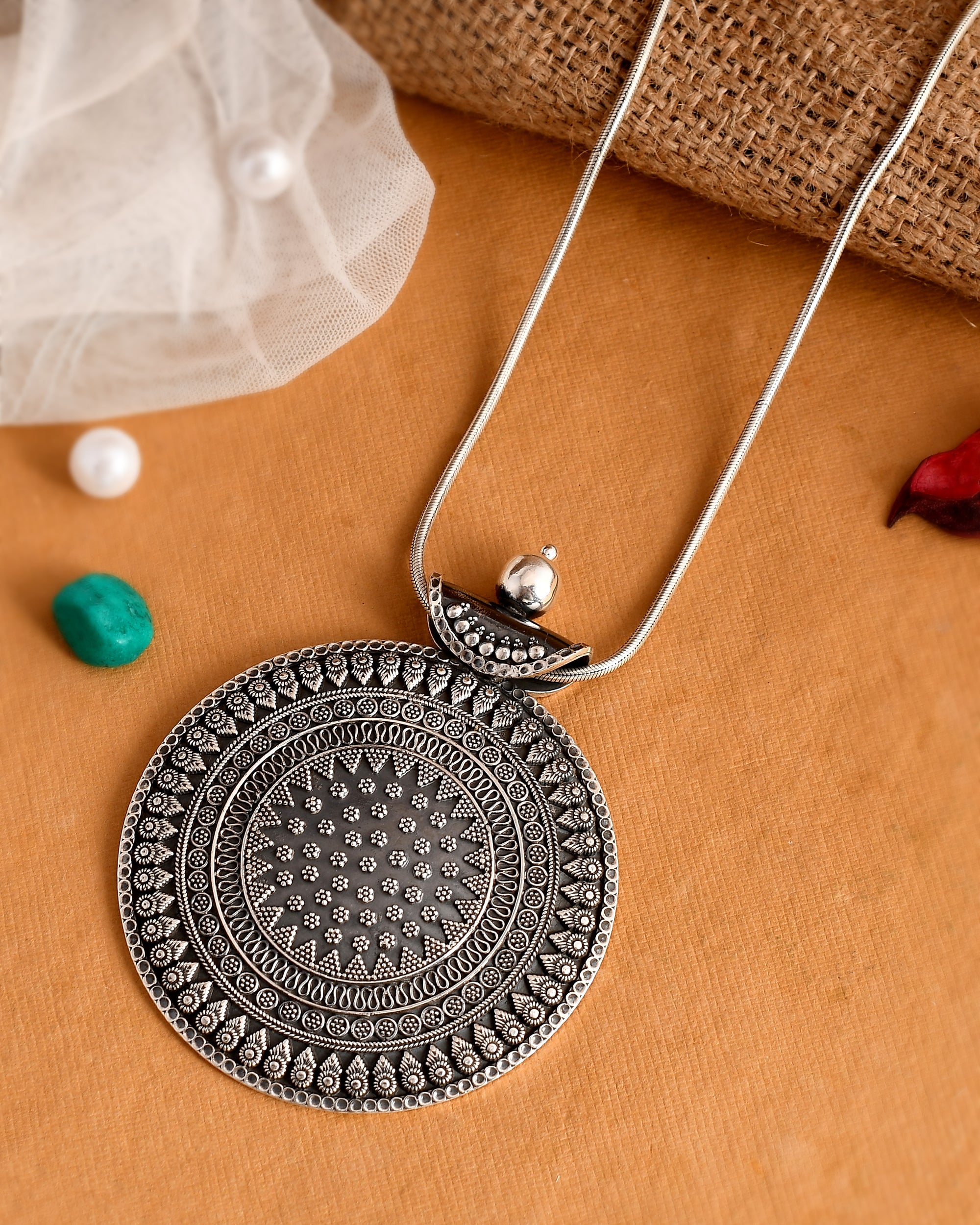Anika long necklace - 925 Silver Jewellery Meera Jaipur