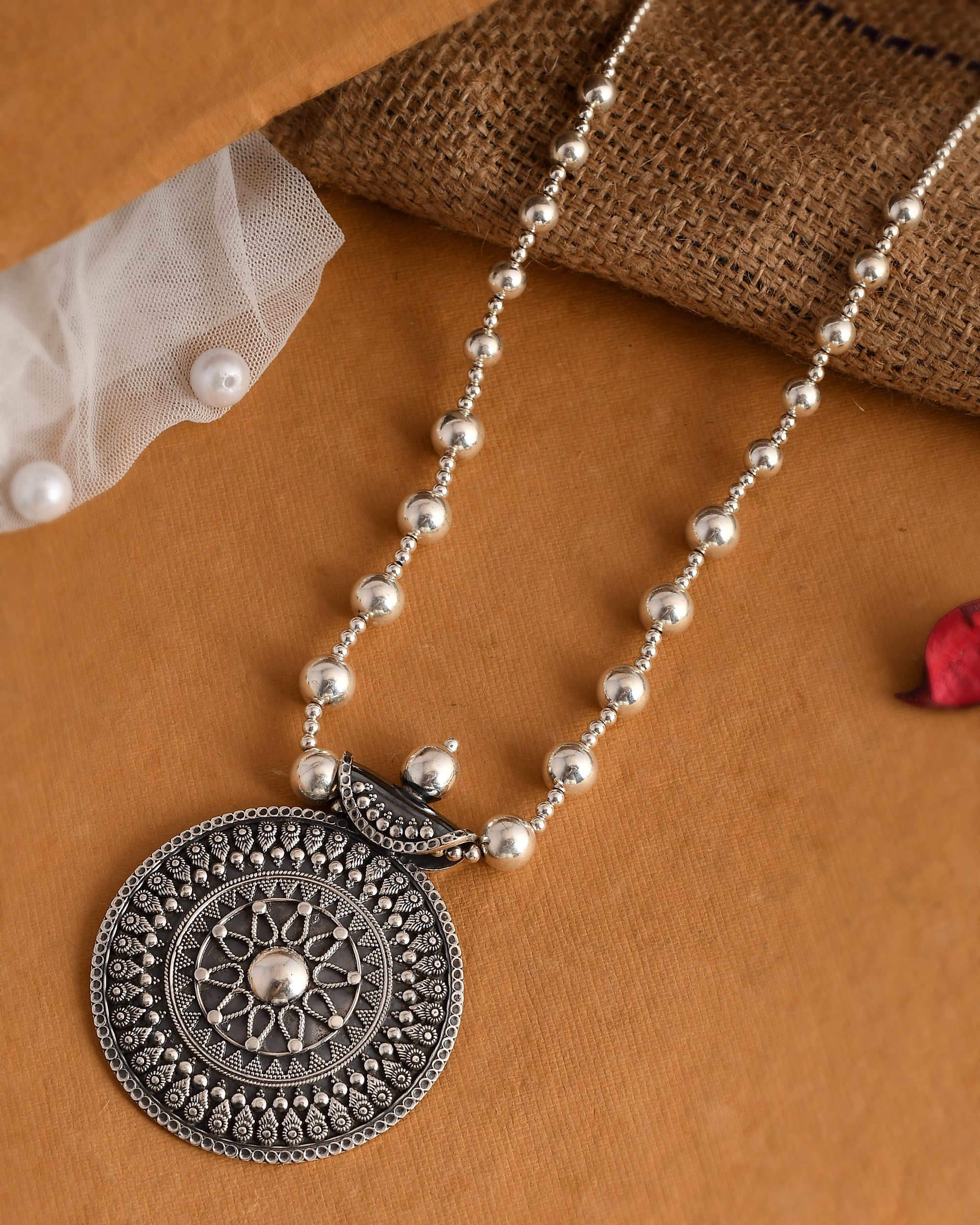 Vrita long necklace - 925 Silver Jewellery Meera Jaipur