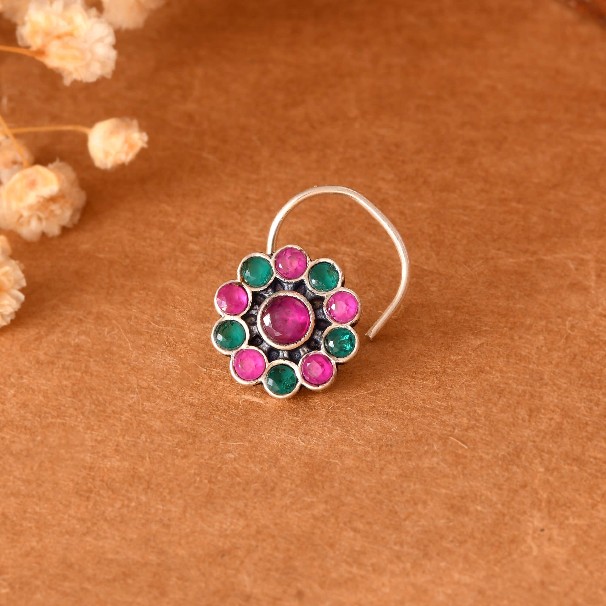Gulabi Silver Nath - 925 Silver Jewellery Meera Jaipur