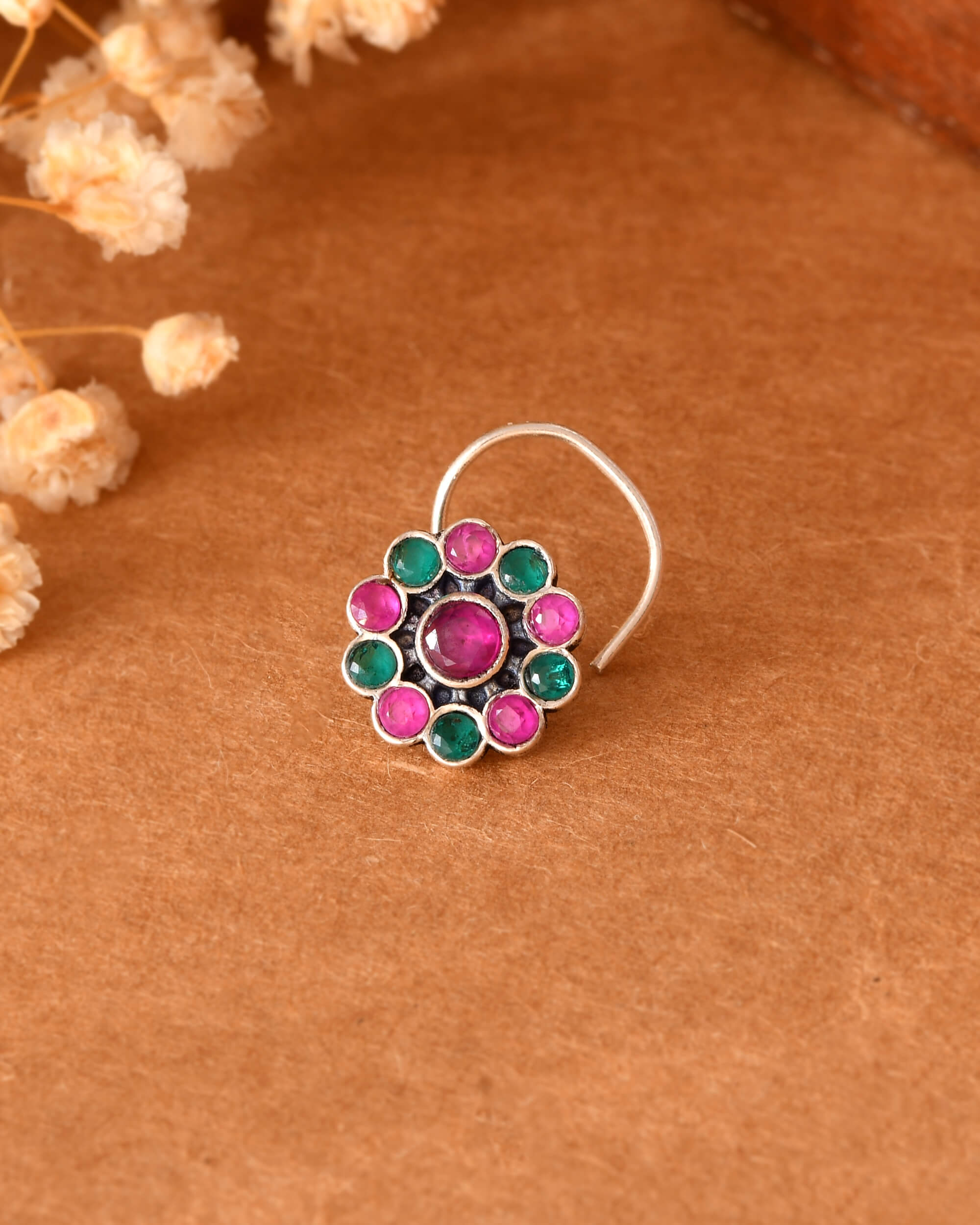 Gulabi Silver Nath - 925 Silver Jewellery Meera Jaipur