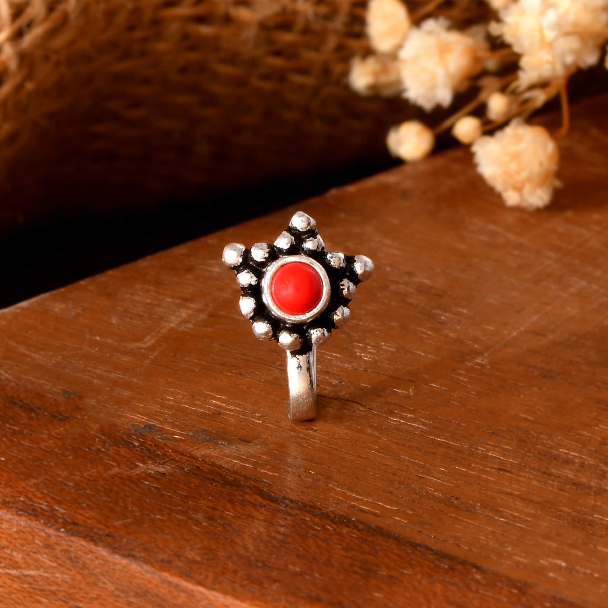 Laal Silver Nath - 925 Silver Jewellery Meera Jaipur