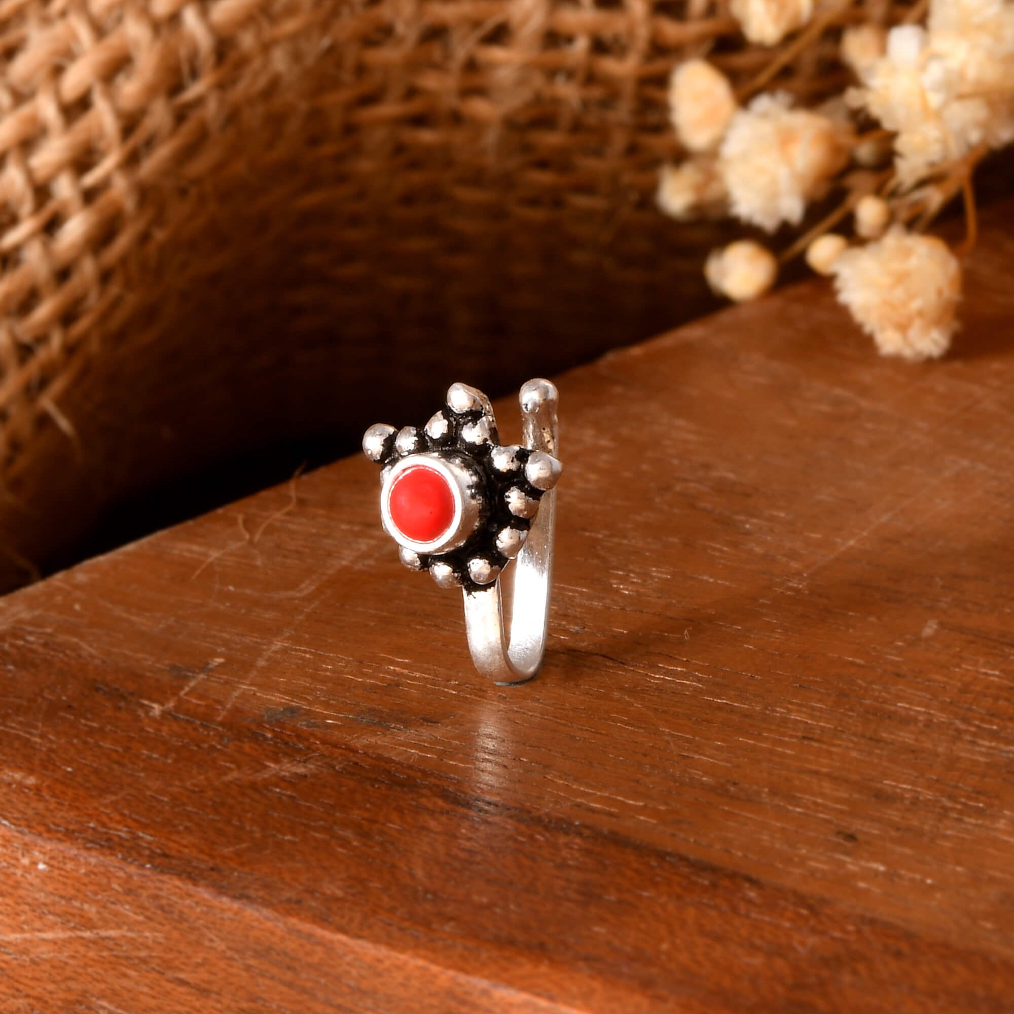 Laal Silver Nath - 925 Silver Jewellery Meera Jaipur