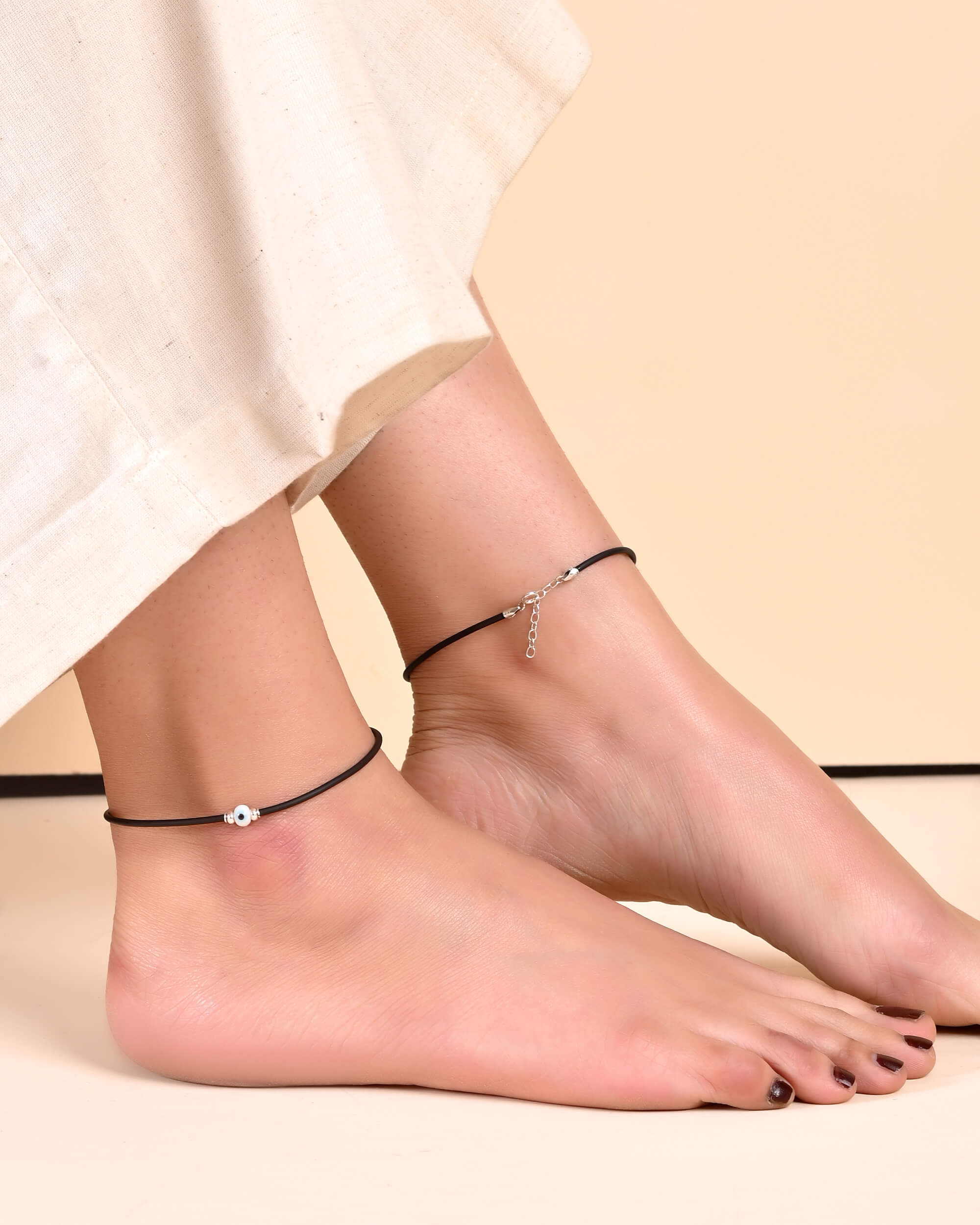 Nazariya Evil Eye Anklet - 925 Silver Jewellery Meera Jaipur