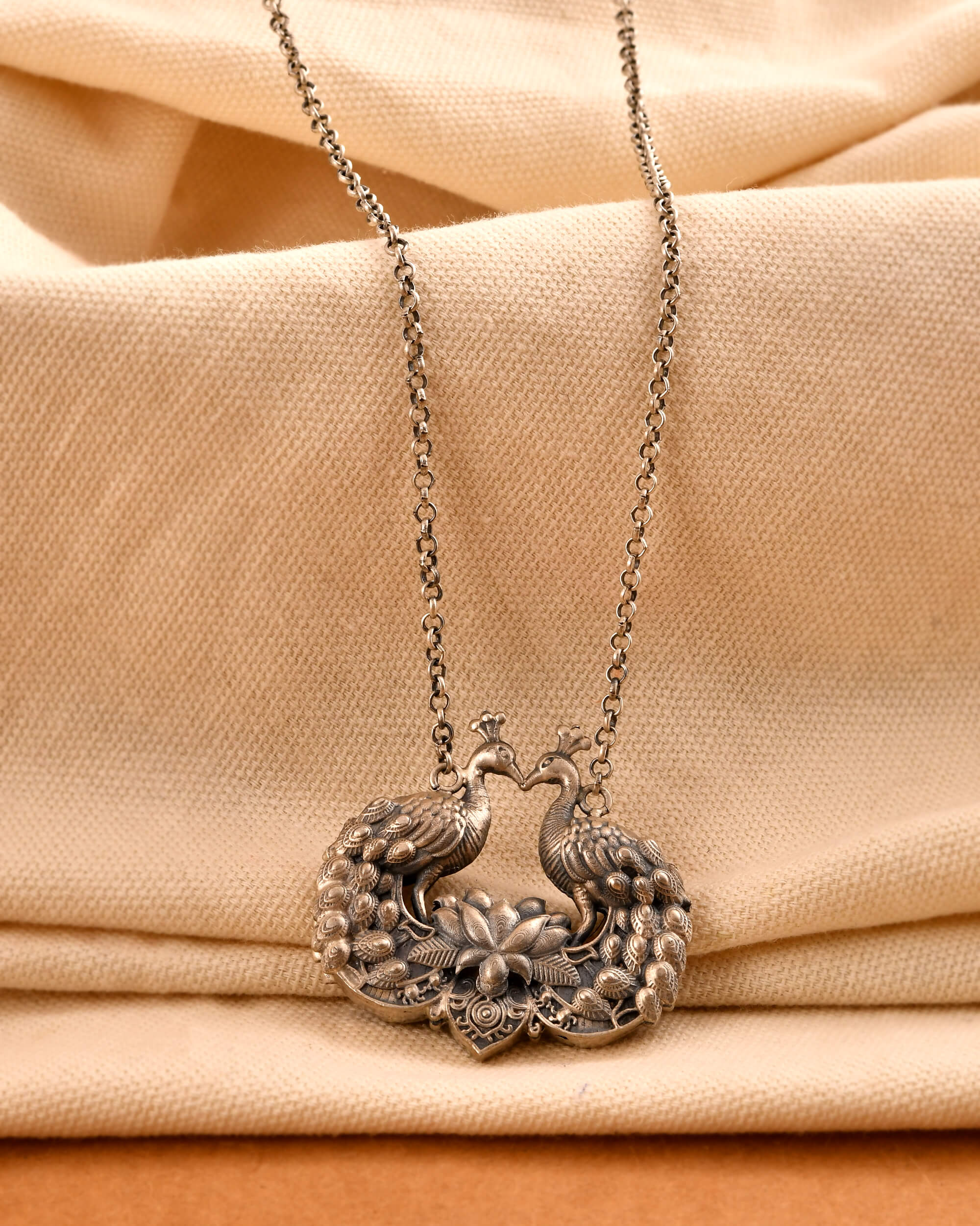 Raj Mayur Necklace - 925 Silver Jewellery Meera Jaipur