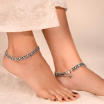 Gulab Silver Anklet - 925 Silver Jewellery Meera Jaipur