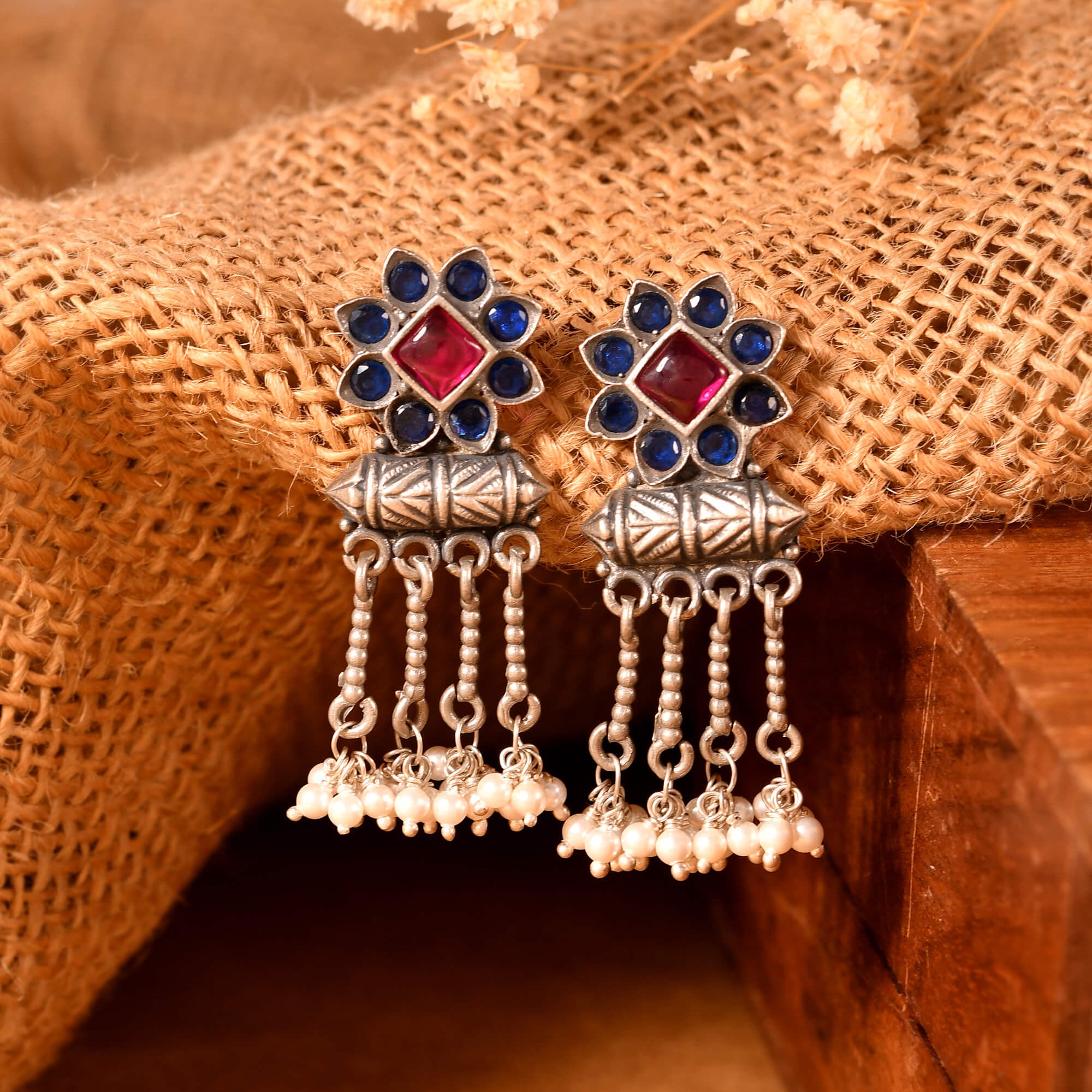 Manika Silver Earrings - 925 Silver Jewellery Meera Jaipur