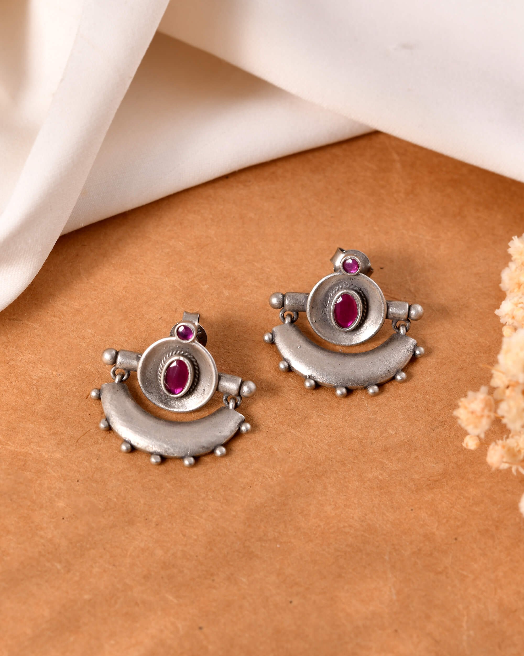 Chandrika Silver Earrings - 925 Silver Jewellery Meera Jaipur