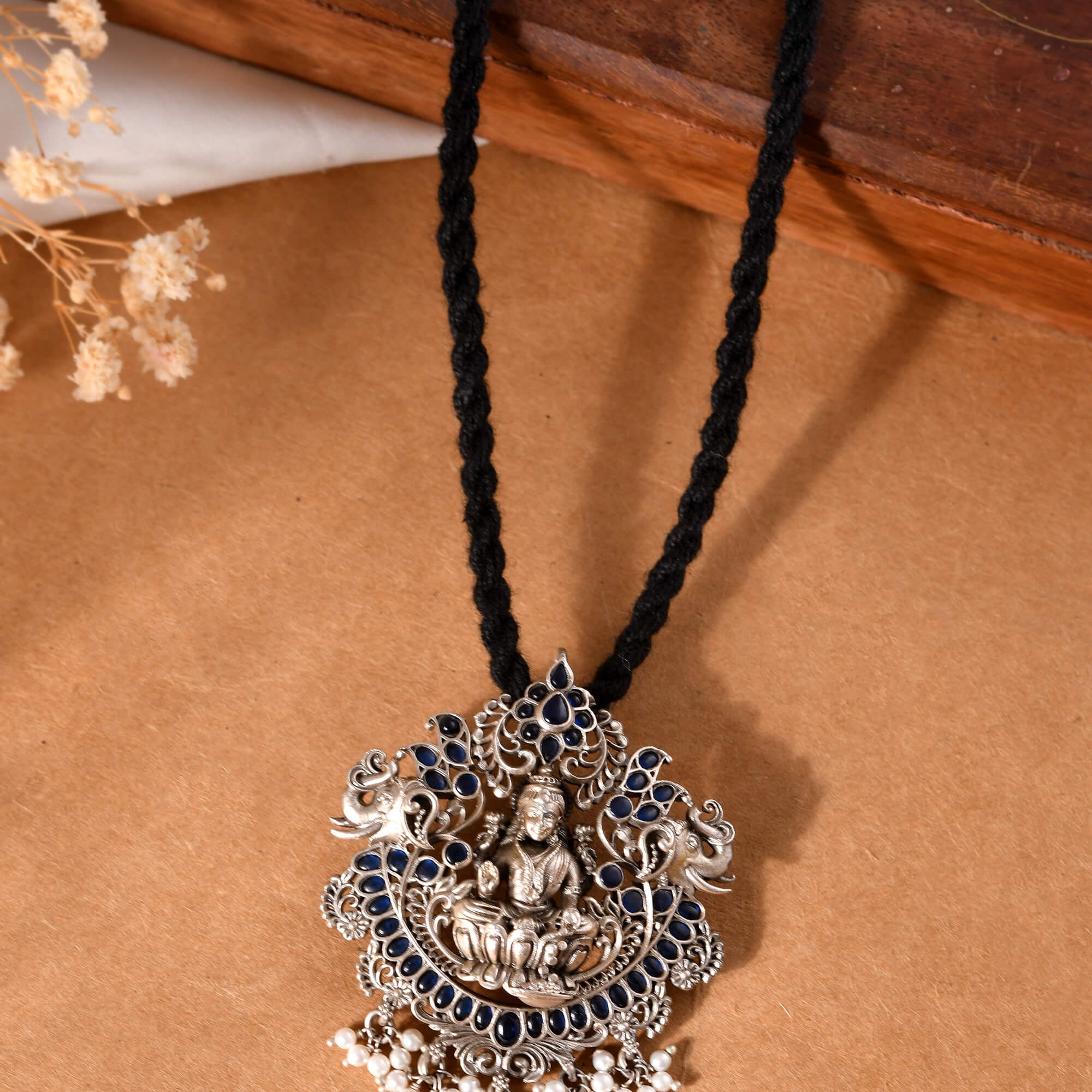 Kamal Lakshmi Silver Necklace
