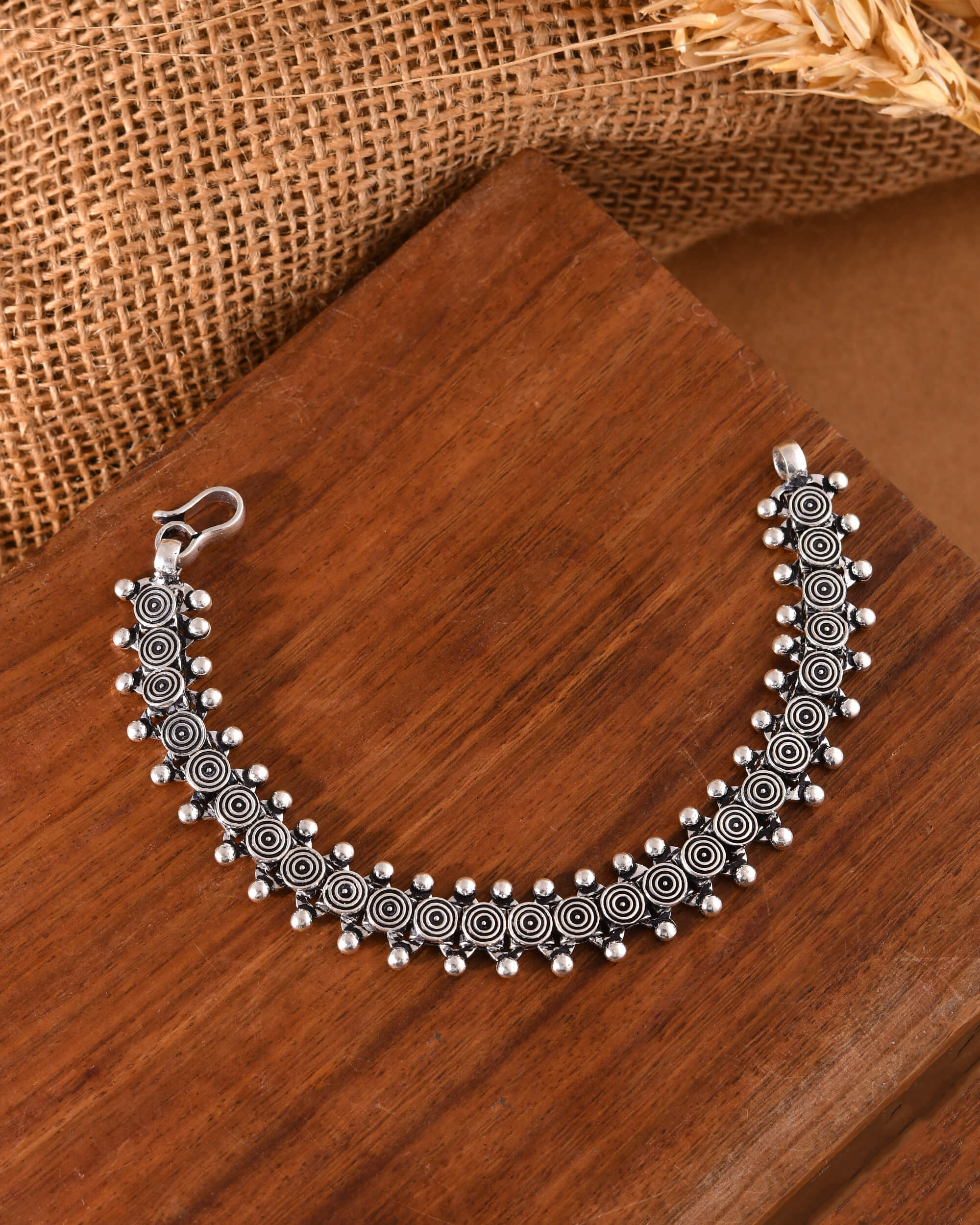 Chakri Silver Anklet - 925 Silver Jewellery Meera Jaipur