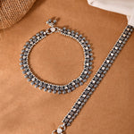 Gulab Silver Anklet - 925 Silver Jewellery Meera Jaipur