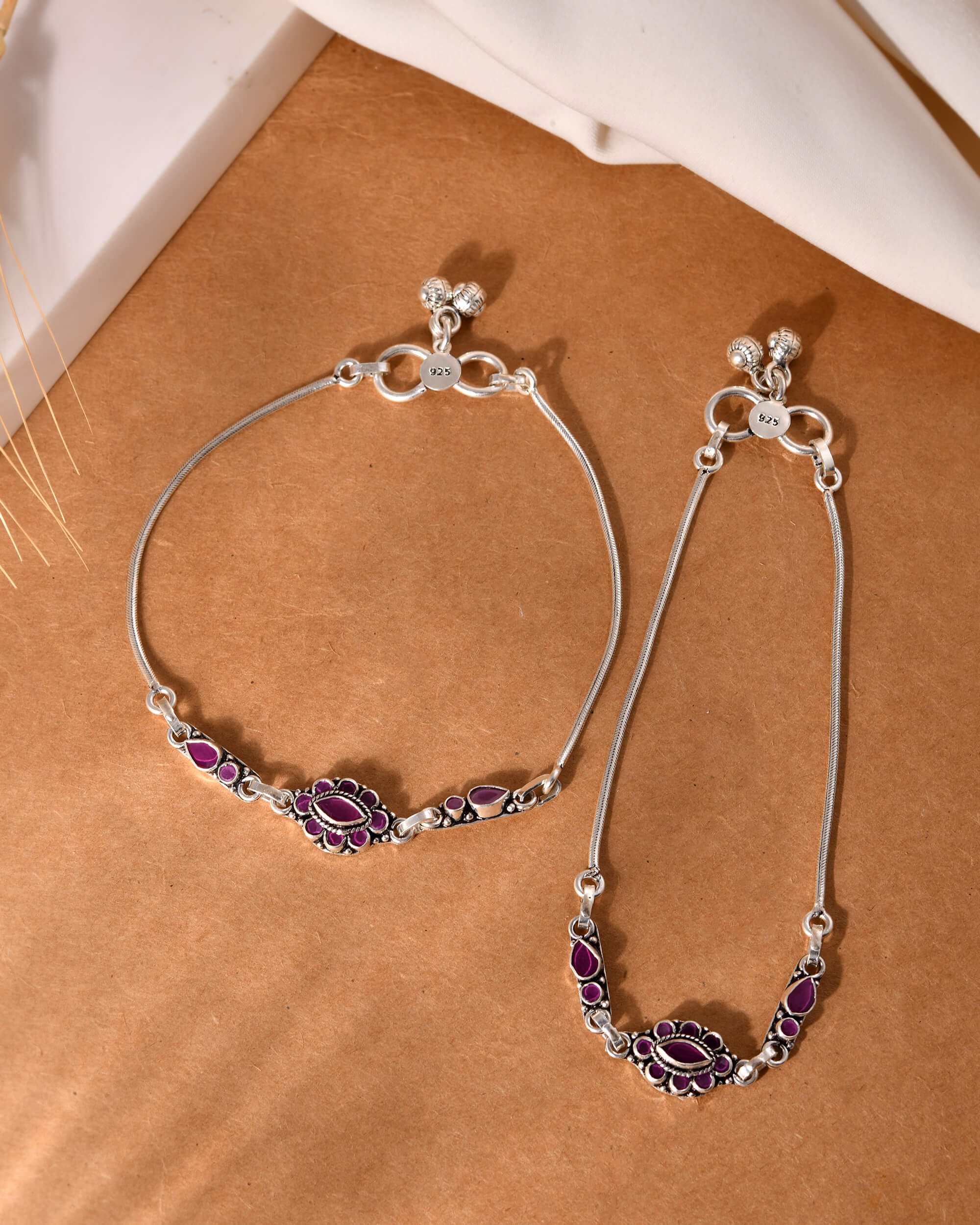 Ishika Silver Anklet - 925 Silver Jewellery Meera Jaipur