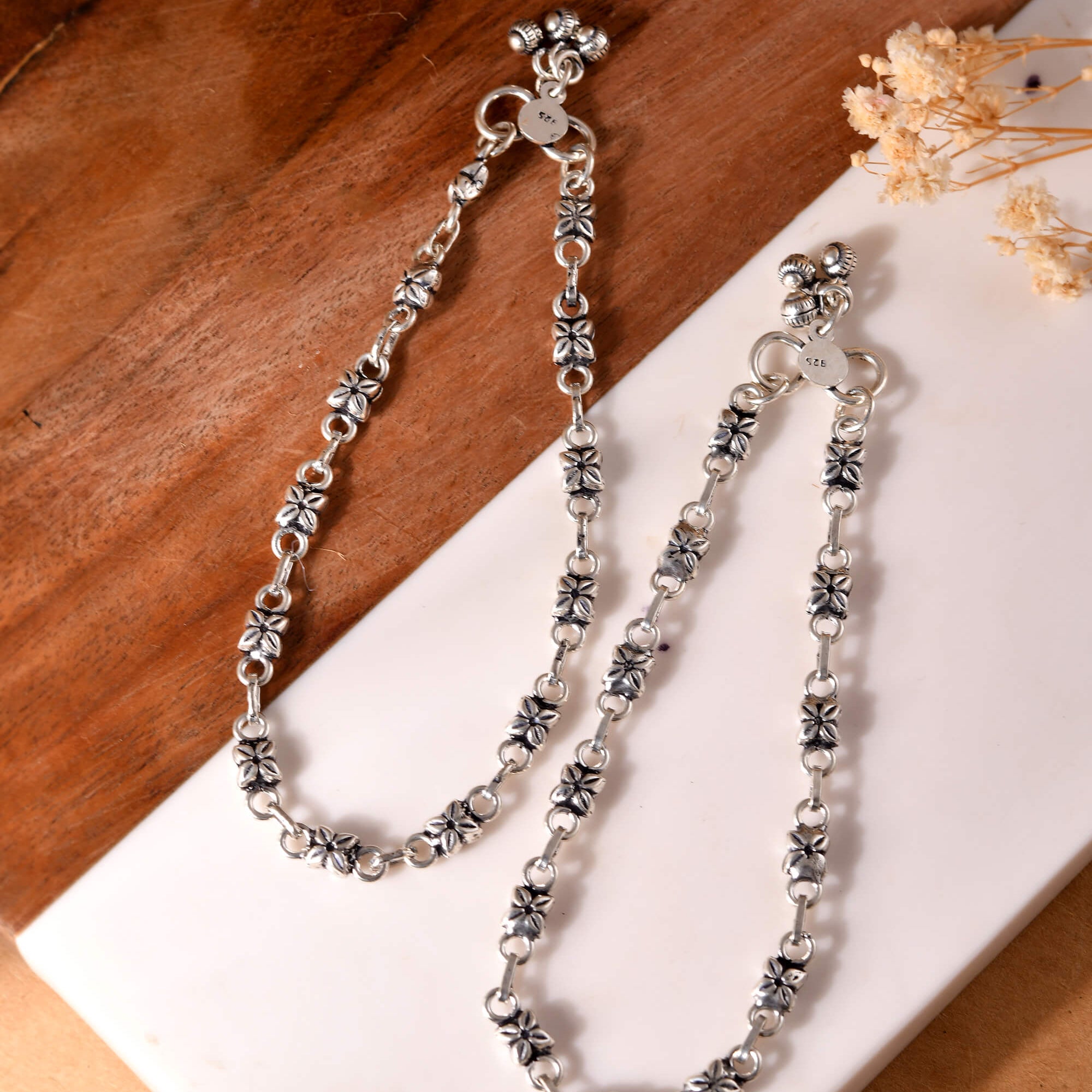 Rani Silver Anklet - 925 Silver Jewellery Meera Jaipur