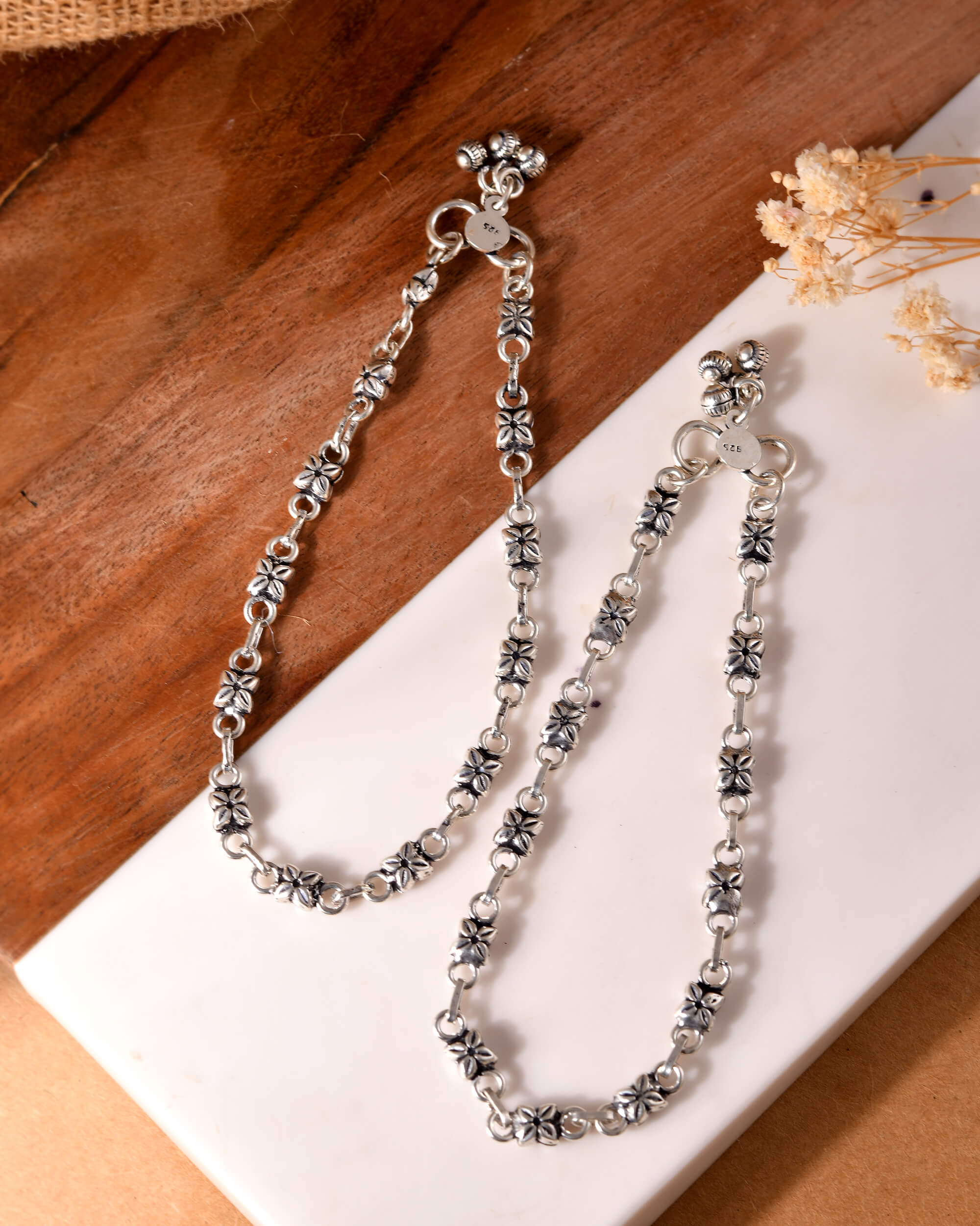 Rani Silver Anklet - 925 Silver Jewellery Meera Jaipur