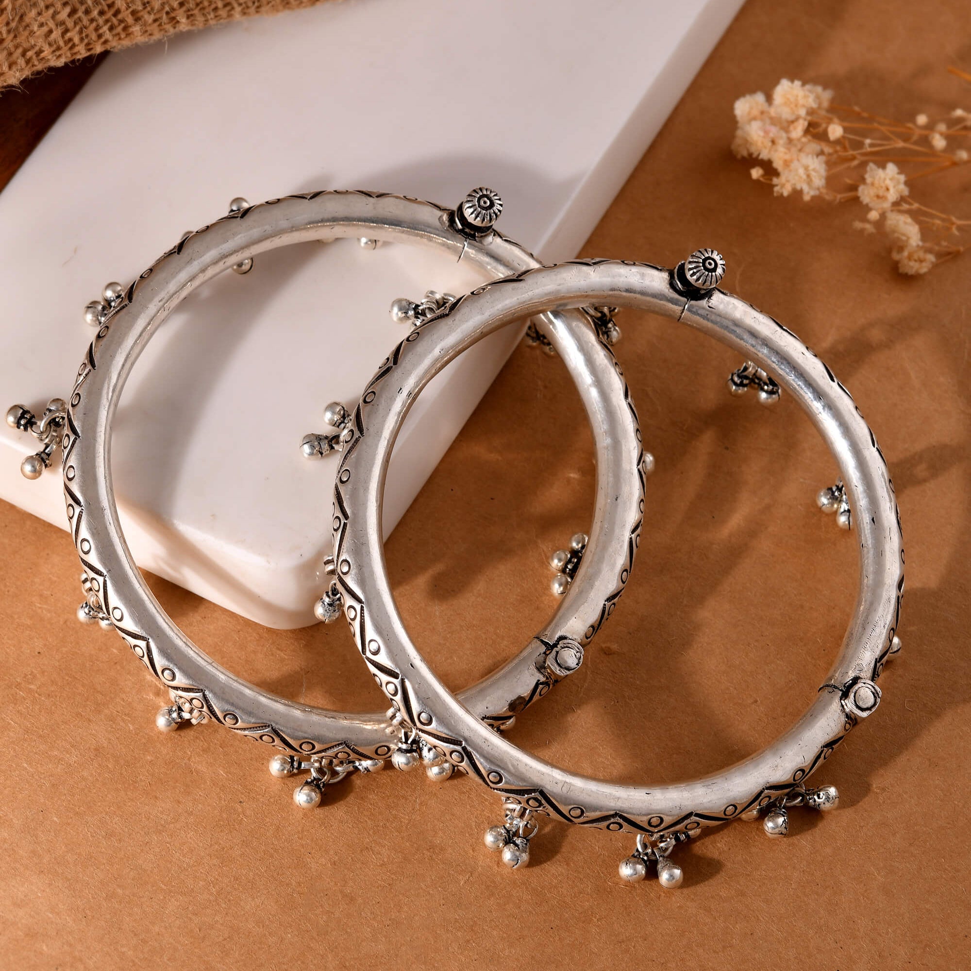 Ghunghroo Leg Kada - 925 Silver Jewellery Meera Jaipur