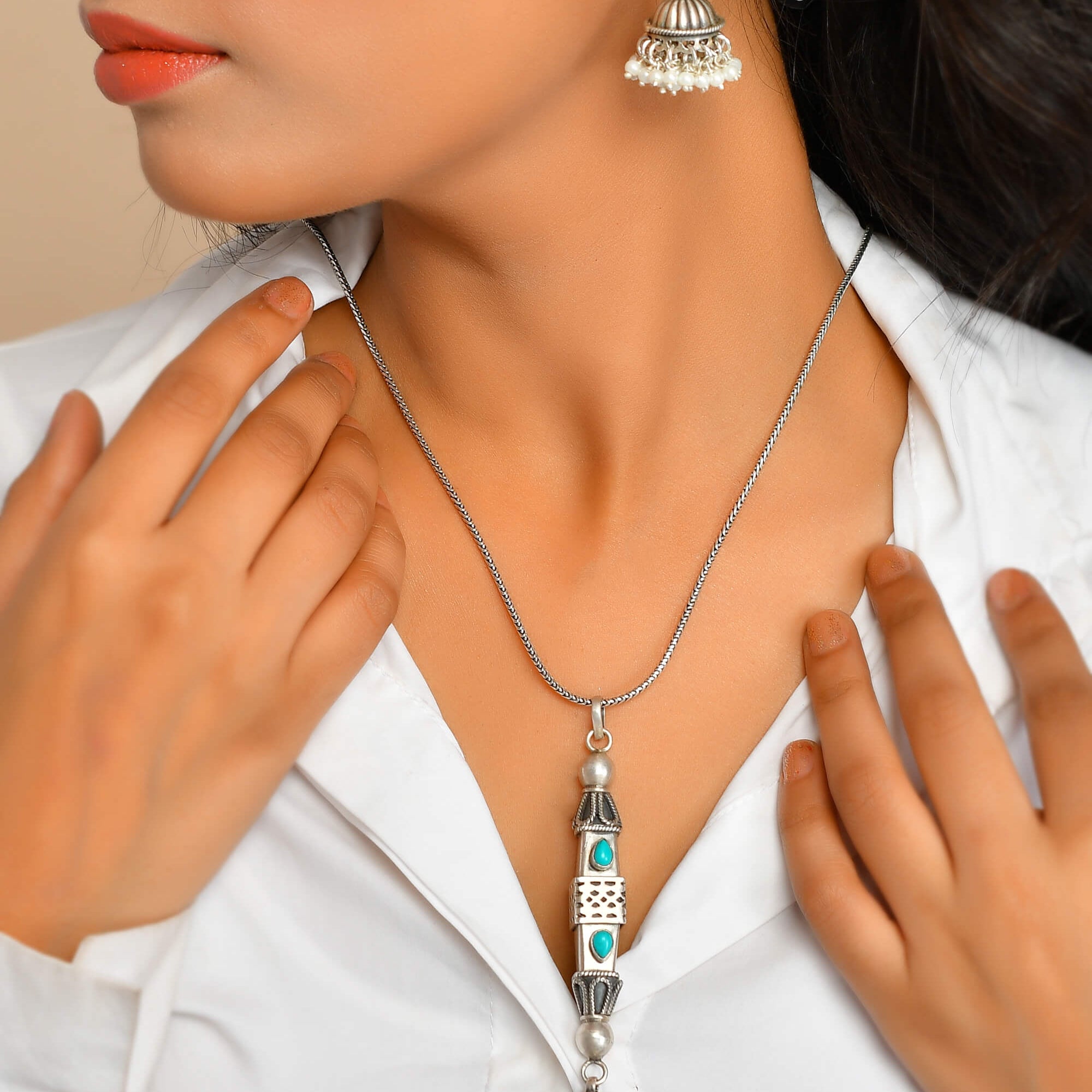 Sameera Silver Pendant - 925 Silver Jewellery Meera Jaipur