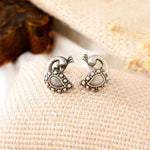 Mor pearl silver studs - 925 Silver Jewellery Meera Jaipur