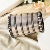 Tribal silver bangle with lock