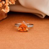 Tri Citrine silver ring