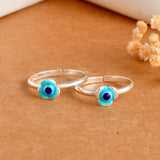 Pushp enamel silver toe ring