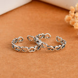 Heart silver toe ring